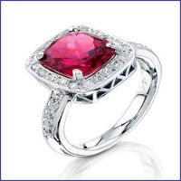 18k white gold diamond and ruby ring