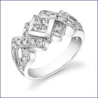 18k two tone diamond engagement ring