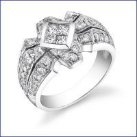 14k white diamond ring